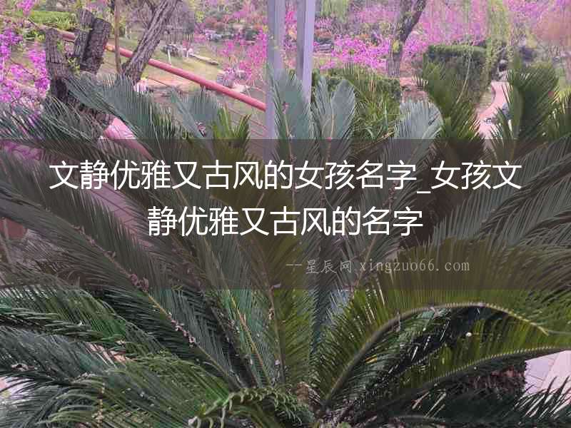 文靜優雅又古風的女孩名字_女孩文靜優雅又古風的名字