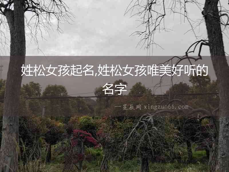 姓松女孩起名,姓松女孩唯美好聽的名字