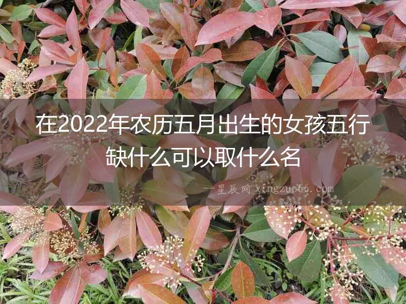 在2022年農歷五月出生的女孩五行缺什么可以取什么名