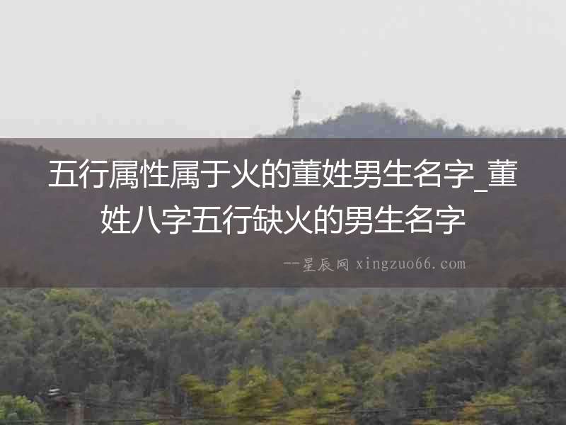 五行屬性屬于火的董姓男生名字_董姓八字五行缺火的男生名字