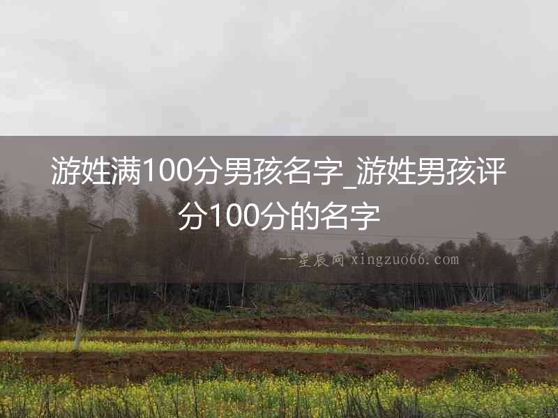 游姓滿100分男孩名字_游姓男孩評分100分的名字
