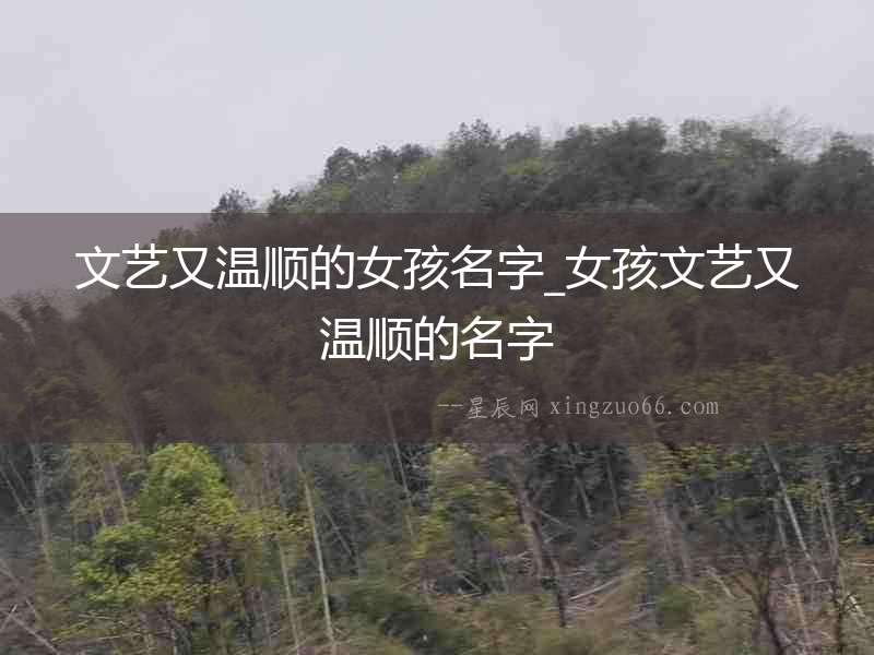 文藝又溫順的女孩名字_女孩文藝又溫順的名字