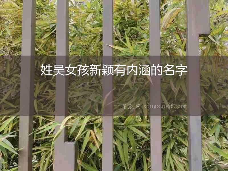 姓吳女孩新穎有內涵的名字