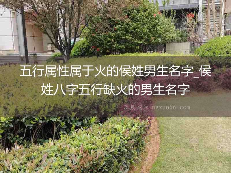 五行屬性屬于火的侯姓男生名字_侯姓八字五行缺火的男生名字