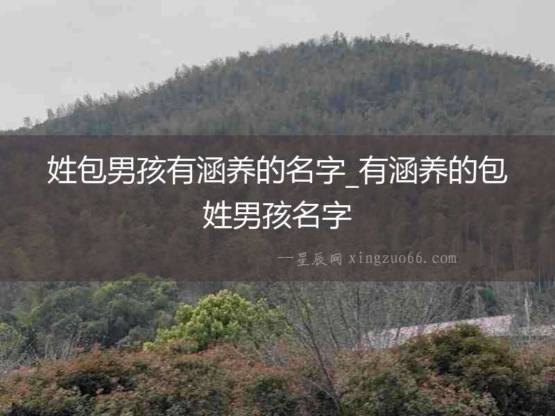 姓包男孩有涵養的名字_有涵養的包姓男孩名字