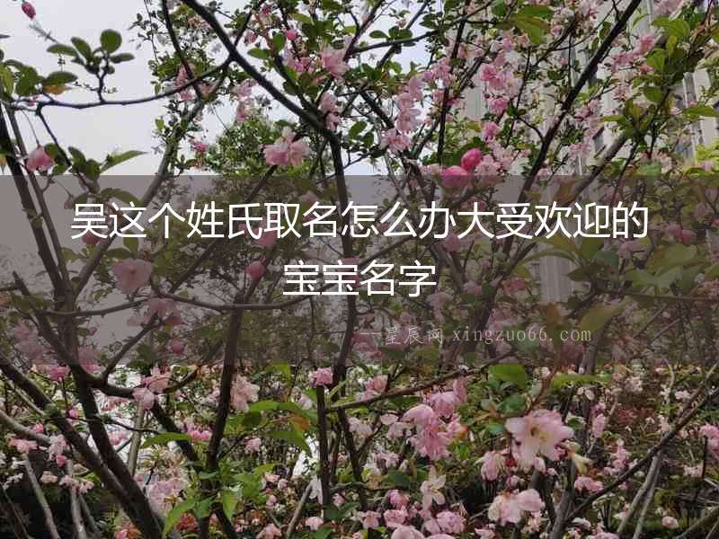 吳這個姓氏取名怎么辦大受歡迎的寶寶名字