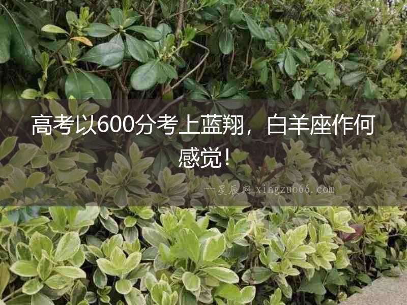 高考以600分考上藍(lán)翔，白羊座作何感覺！