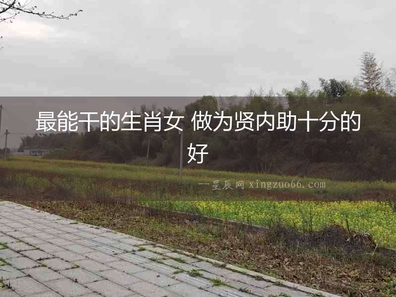 最能干的生肖女 做為賢內助十分的好