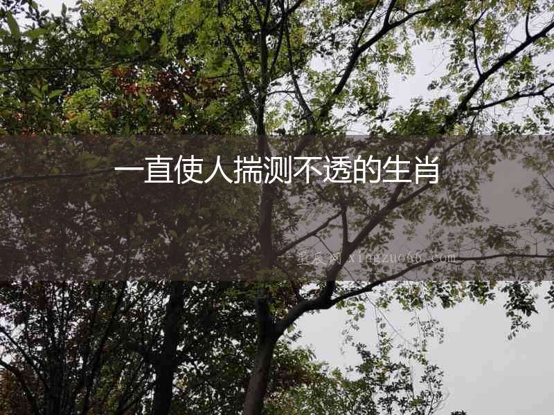 一直使人揣測不透的生肖