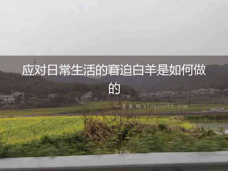 應對日常生活的窘迫白羊是如何做的