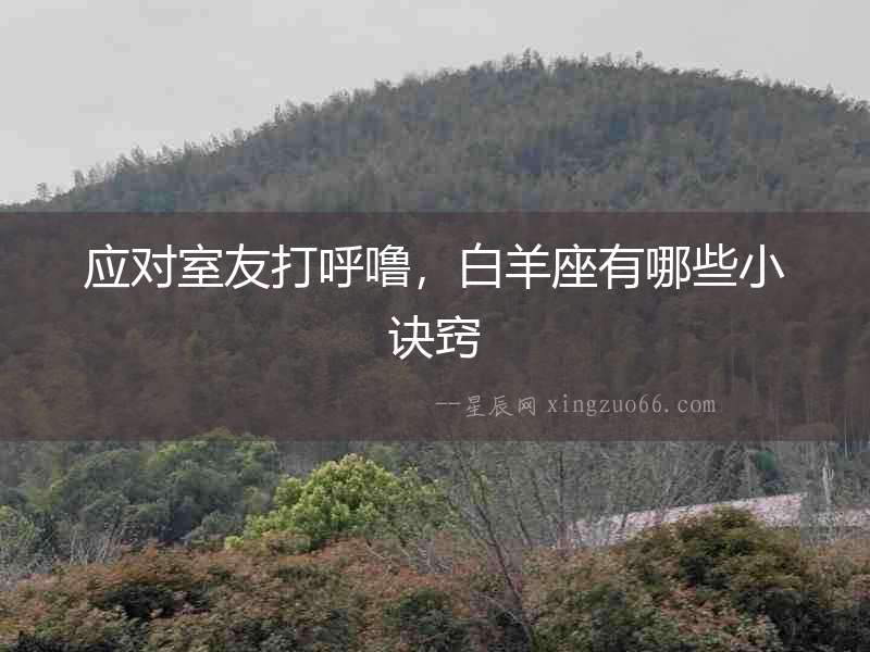 應對室友打呼嚕，白羊座有哪些小訣竅