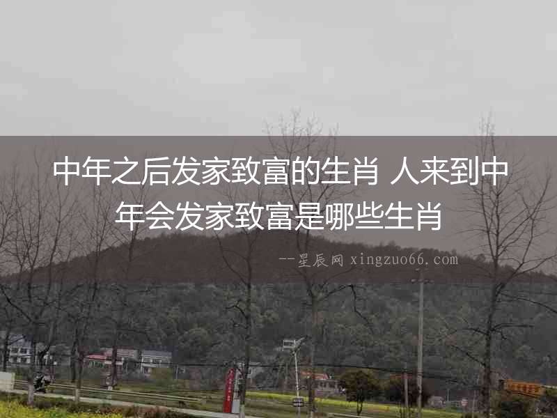 中年之后發家致富的生肖 人來到中年會發家致富是哪些生肖