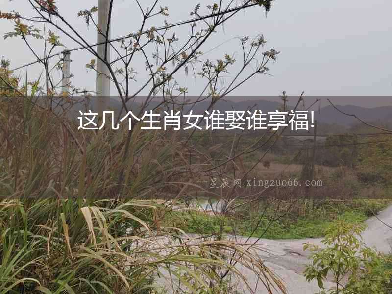 這幾個生肖女誰娶誰享福!