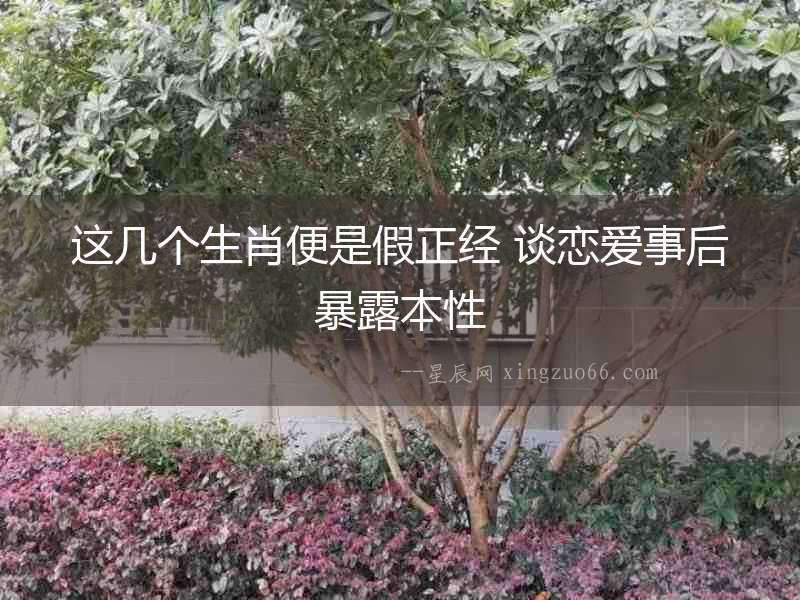 這幾個生肖便是假正經 談戀愛事后暴露本性