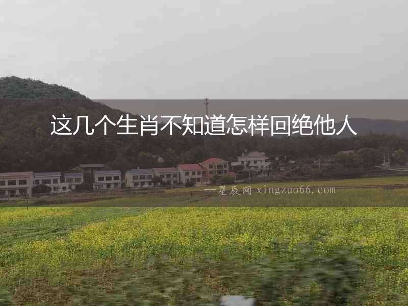 這幾個生肖不知道怎樣回絕他人