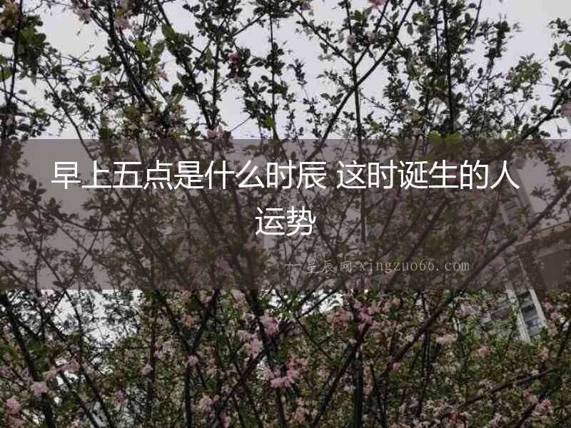 早上五點是什么時辰 這時誕生的人運勢