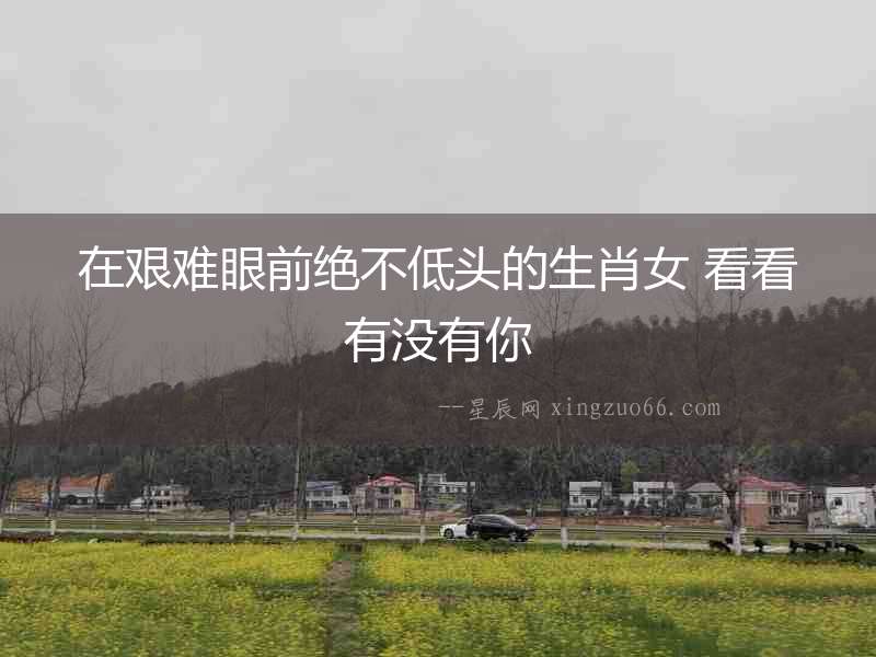 在艱難眼前絕不低頭的生肖女 看看有沒有你