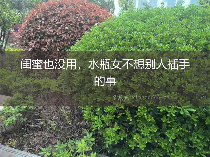 閨蜜也沒用，水瓶女不想別人插手的事