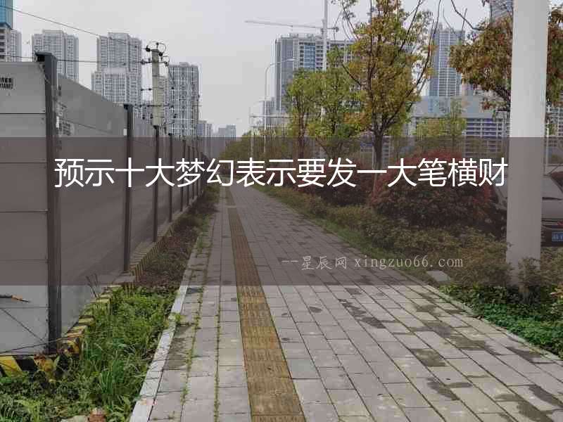 預示十大夢幻表示要發一大筆橫財
