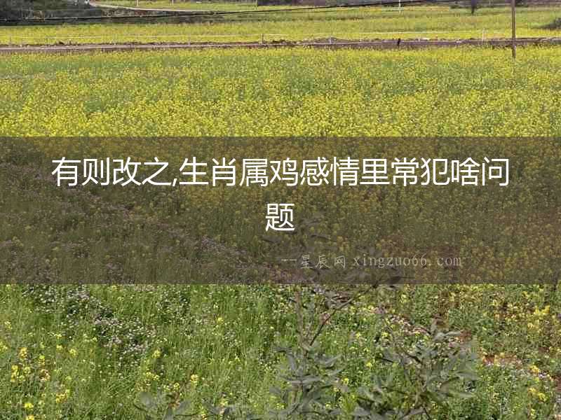 有則改之,生肖屬雞感情里常犯啥問題