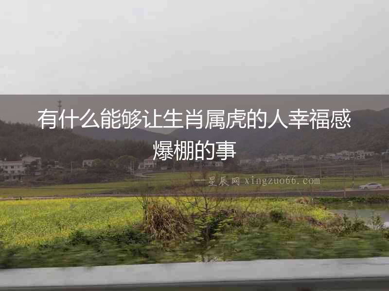 有什么能夠讓生肖屬虎的人幸福感爆棚的事