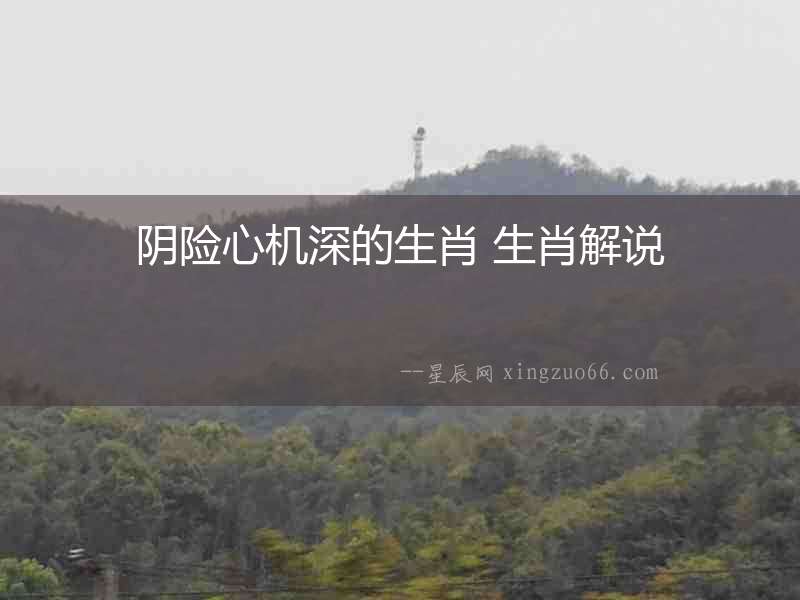陰險心機深的生肖 生肖解說