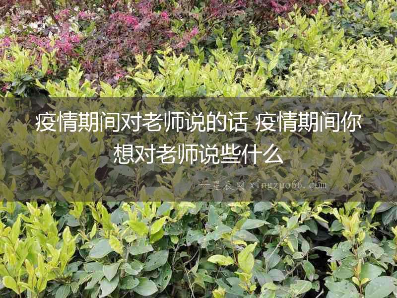 疫情期間對老師說的話 疫情期間你想對老師說些什么