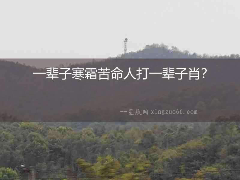一輩子寒霜苦命人打一輩子肖？