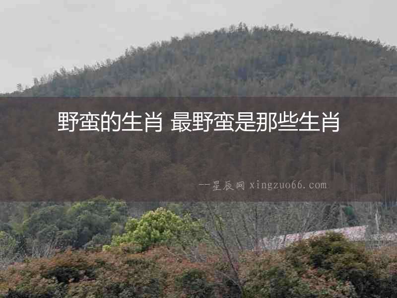 野蠻的生肖 最野蠻是那些生肖