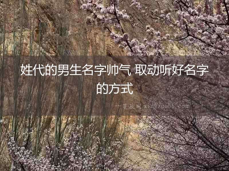 姓代的男生名字帥氣 取動聽好名字的方式