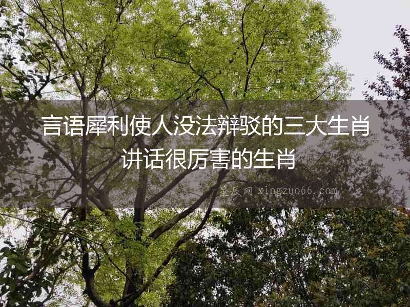 言語犀利使人沒法辯駁的三大生肖 講話很厲害的生肖