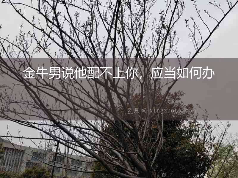 金牛男說他配不上你，應當如何辦