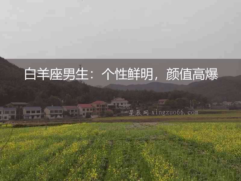 白羊座男生：個性鮮明，顏值高爆