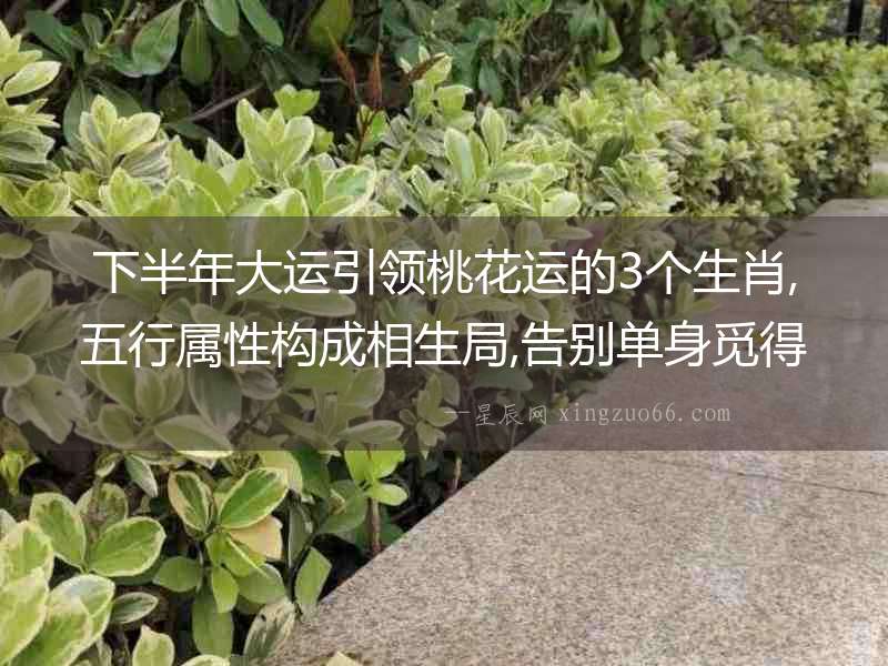 下半年大運引領(lǐng)桃花運的3個生肖,五行屬性構(gòu)成相生局,告別單身覓得真愛!