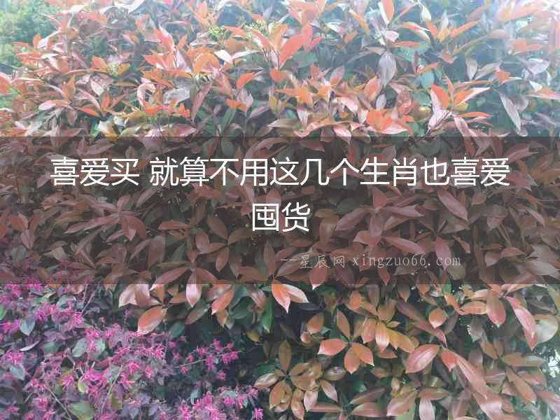 喜愛買 就算不用這幾個生肖也喜愛囤貨