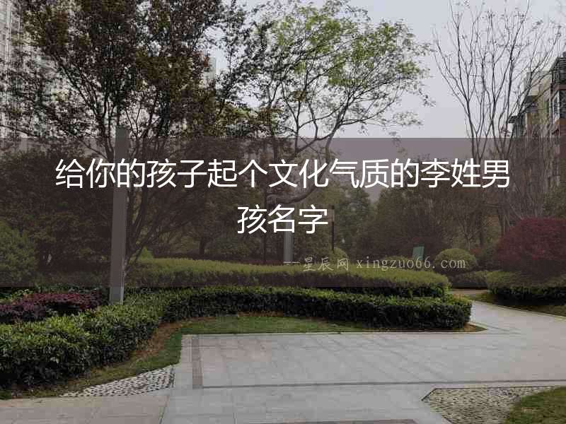 給你的孩子起個文化氣質的李姓男孩名字