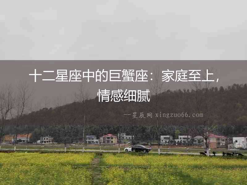 十二星座中的巨蟹座：家庭至上，情感細膩