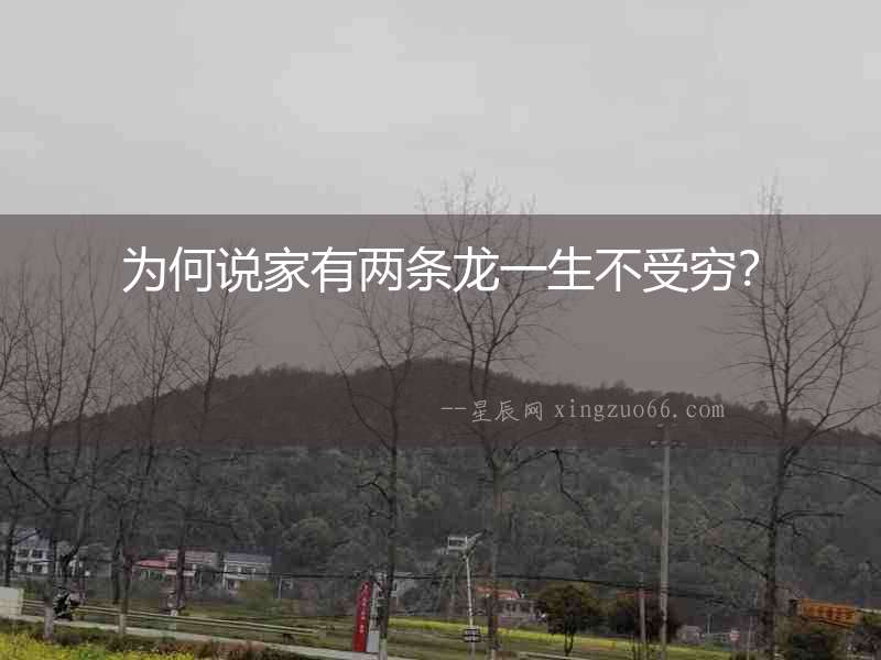 為何說家有兩條龍一生不受窮？