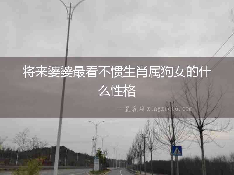 將來婆婆最看不慣生肖屬狗女的什么性格