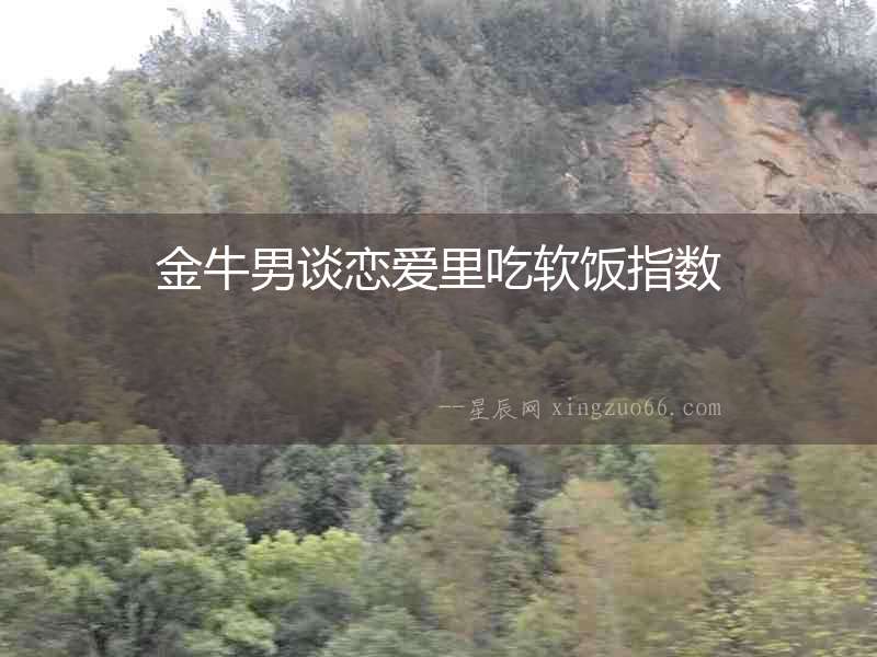 金牛男談戀愛里吃軟飯指數