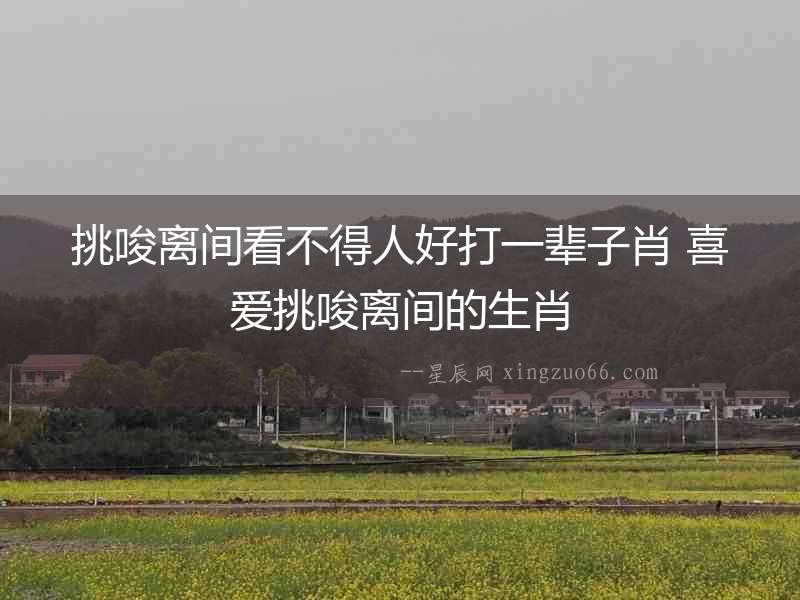 挑唆離間看不得人好打一輩子肖 喜愛挑唆離間的生肖