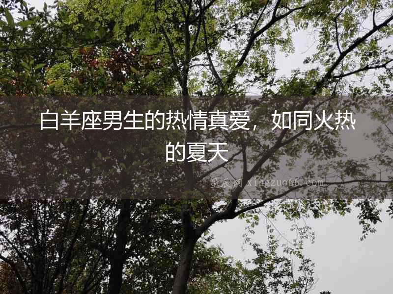 白羊座男生的熱情真愛，如同火熱的夏天