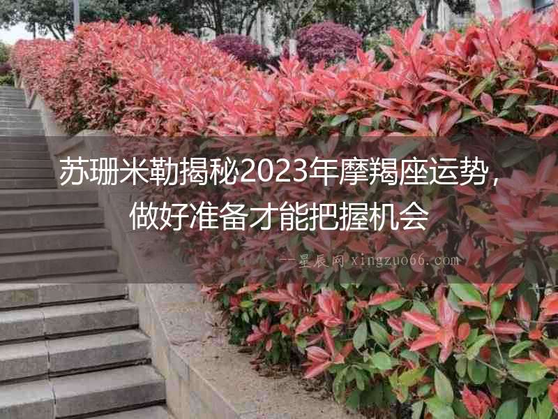 蘇珊米勒揭秘2023年摩羯座運(yùn)勢，做好準(zhǔn)備才能把握機(jī)會