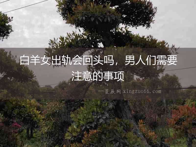 白羊女出軌會回頭嗎，男人們需要注意的事項