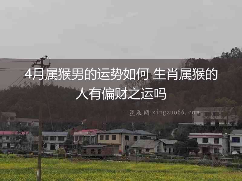 4月屬猴男的運勢如何 生肖屬猴的人有偏財之運嗎