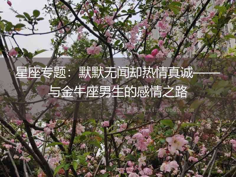 星座專題：默默無聞卻熱情真誠——與金牛座男生的感情之路