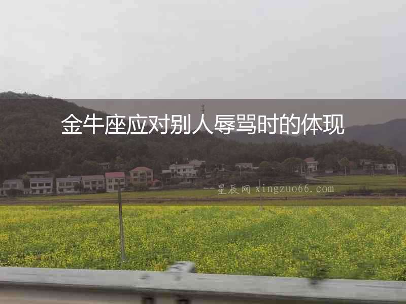 金牛座應對別人辱罵時的體現