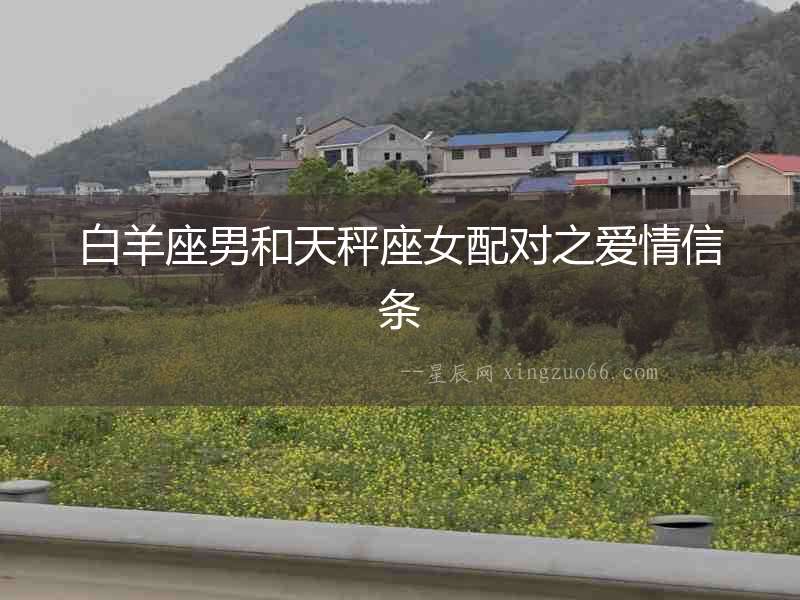 白羊座男和天秤座女配對之愛情信條