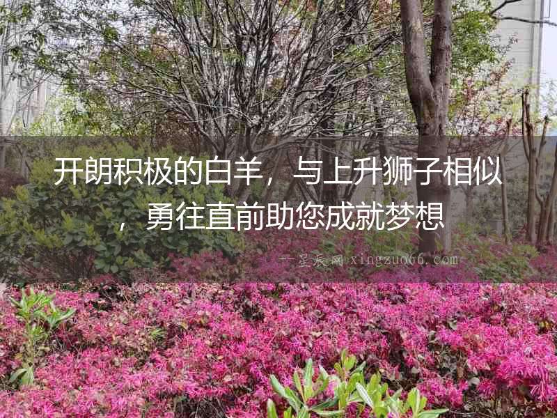 開朗積極的白羊，與上升獅子相似，勇往直前助您成就夢想
