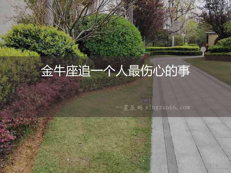 金牛座追一個人最傷心的事